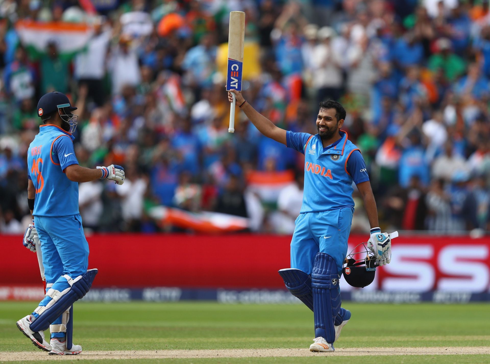 Hogg wants Virat Kohli (left) and Rohit Sharma (right) to open the innings for India at the T20 World Cup.