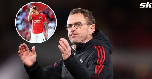 Red Devils interim manager Ralf Rangnick; [inset] Victor Lindelof.