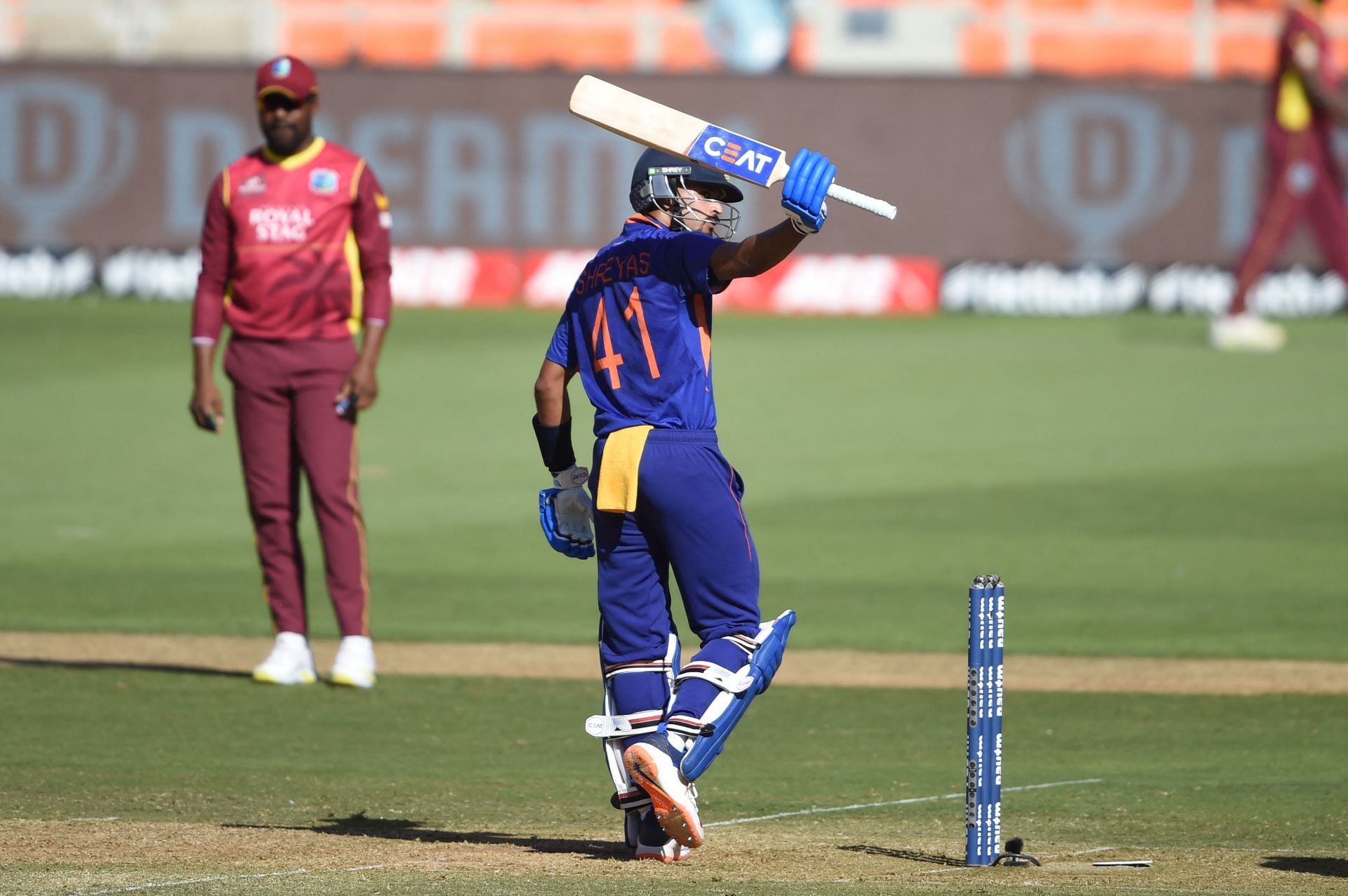 Shreyas Iyer hit a patient 80 to take India to a respectable total