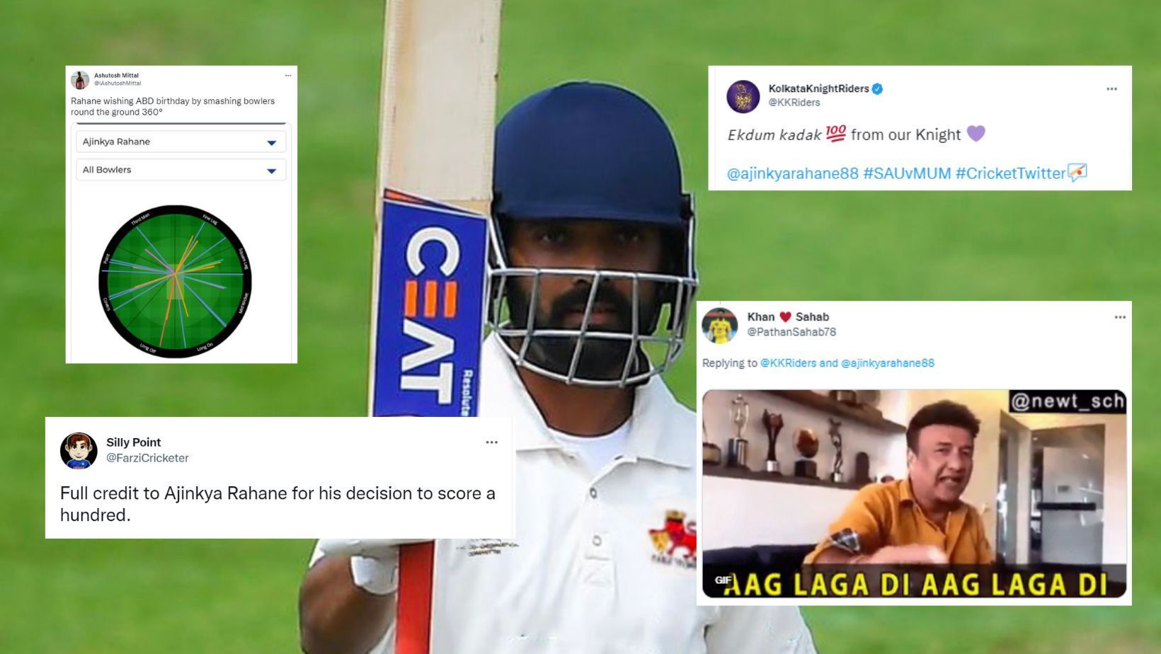 Twitter reactions to Ajinkya Rahane&#039;s Ranji Trophy ton.