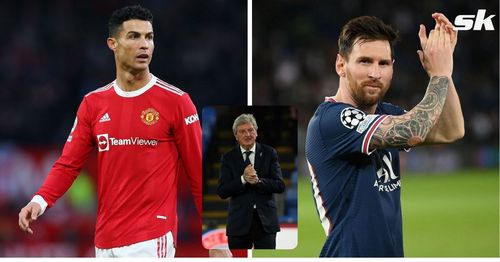 Roy Hodgson (inset) has commented on the Cristiano Ronaldo (left) vs Lionel Messi debate.