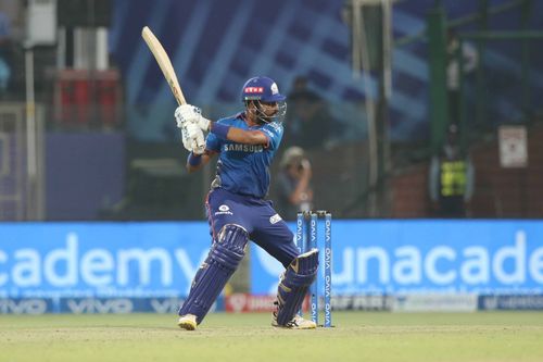 Krunal Pandya batting during IPL 2021. Pic: IPLT20.COM