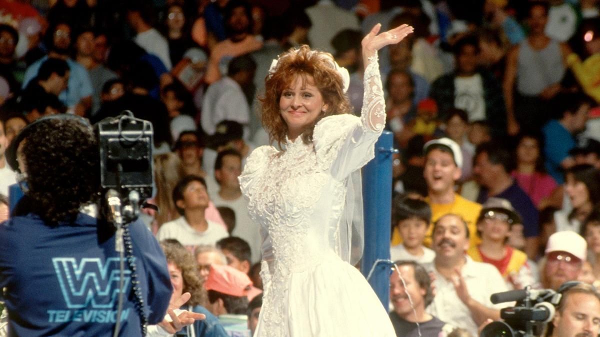 Miss Elizabeth in a wedding dress on WWE TV