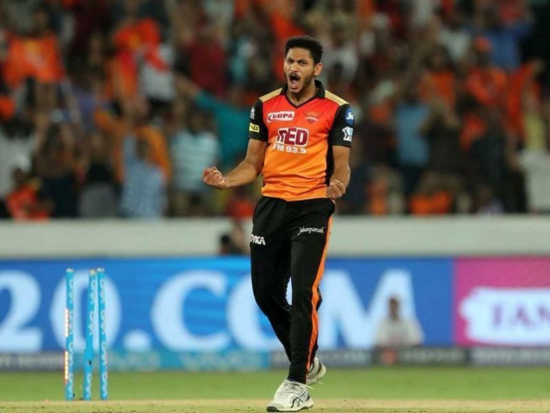 Basil Thampi playing for SRH. Pic: IPLT20.COM