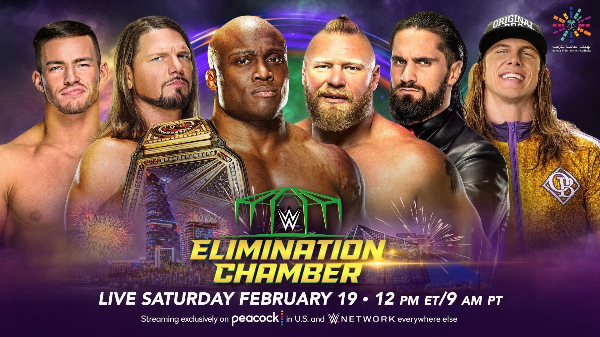 A WWE Championship Elimination Chamber match will take place at the event