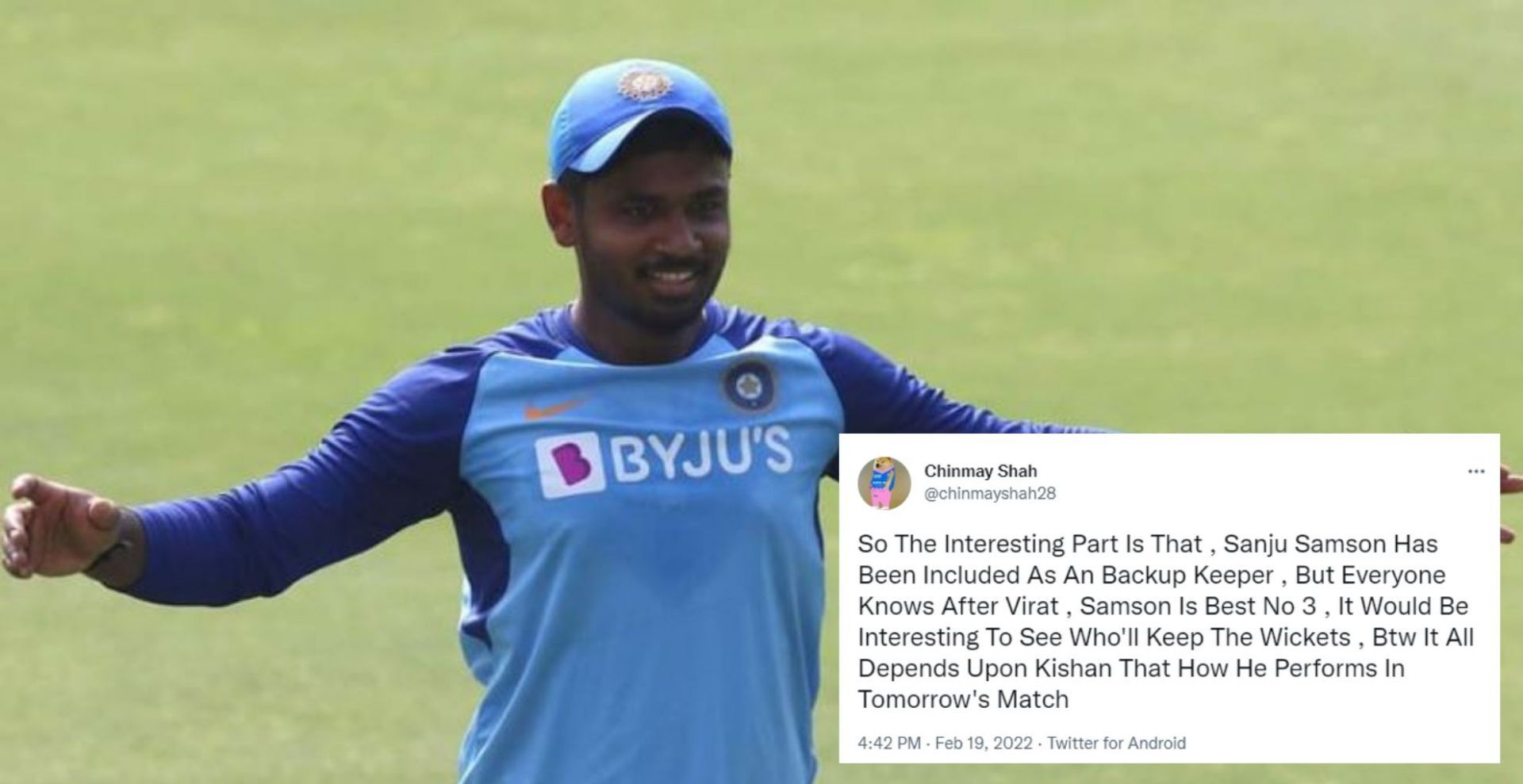 Sanju Samson has been picked as India&#039;s backup wicket-keeper.