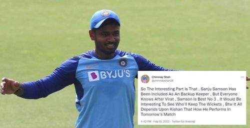 Sanju Samson has been picked as India's backup wicket-keeper.