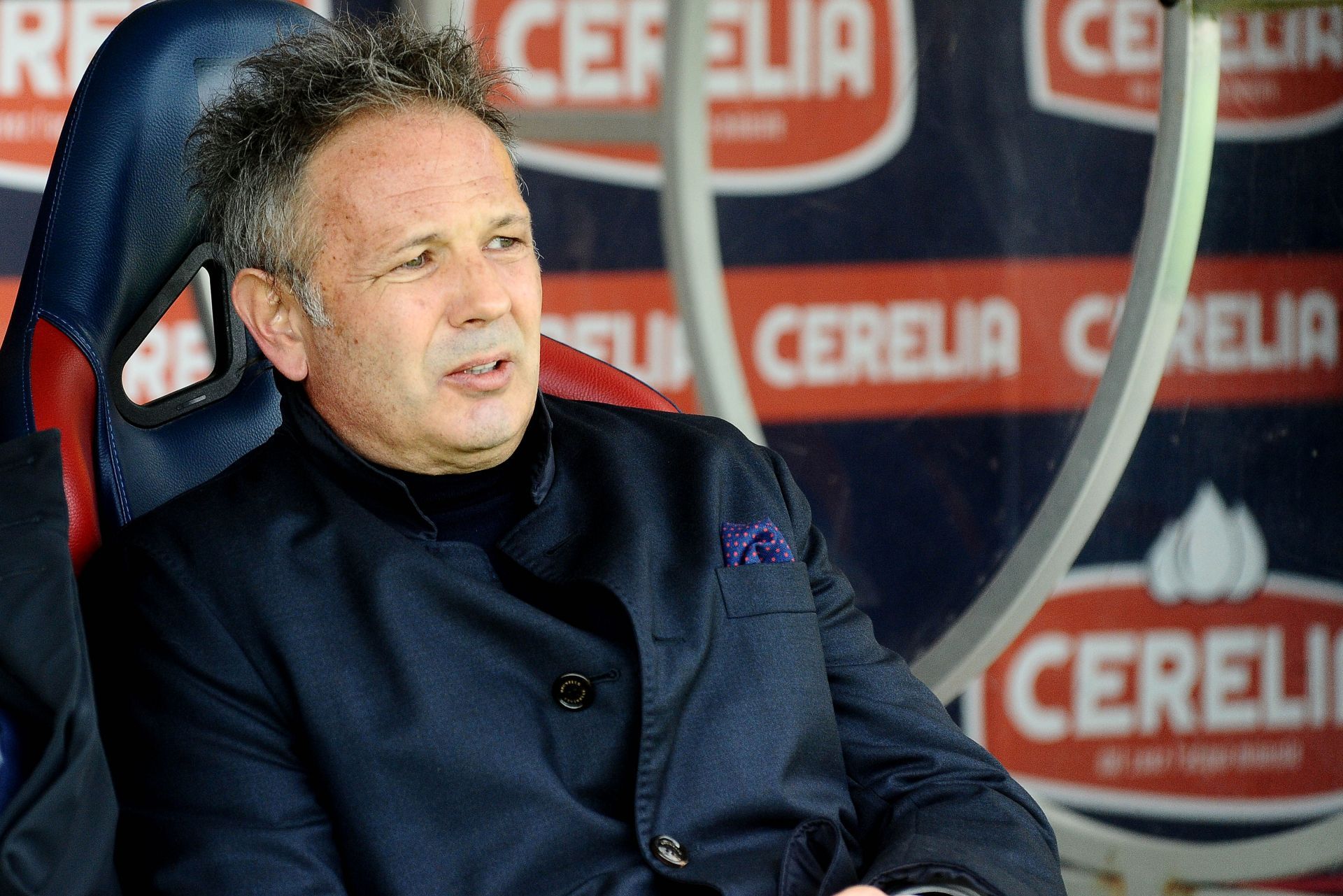 Sinisa Mihajlovic in the dug-out.