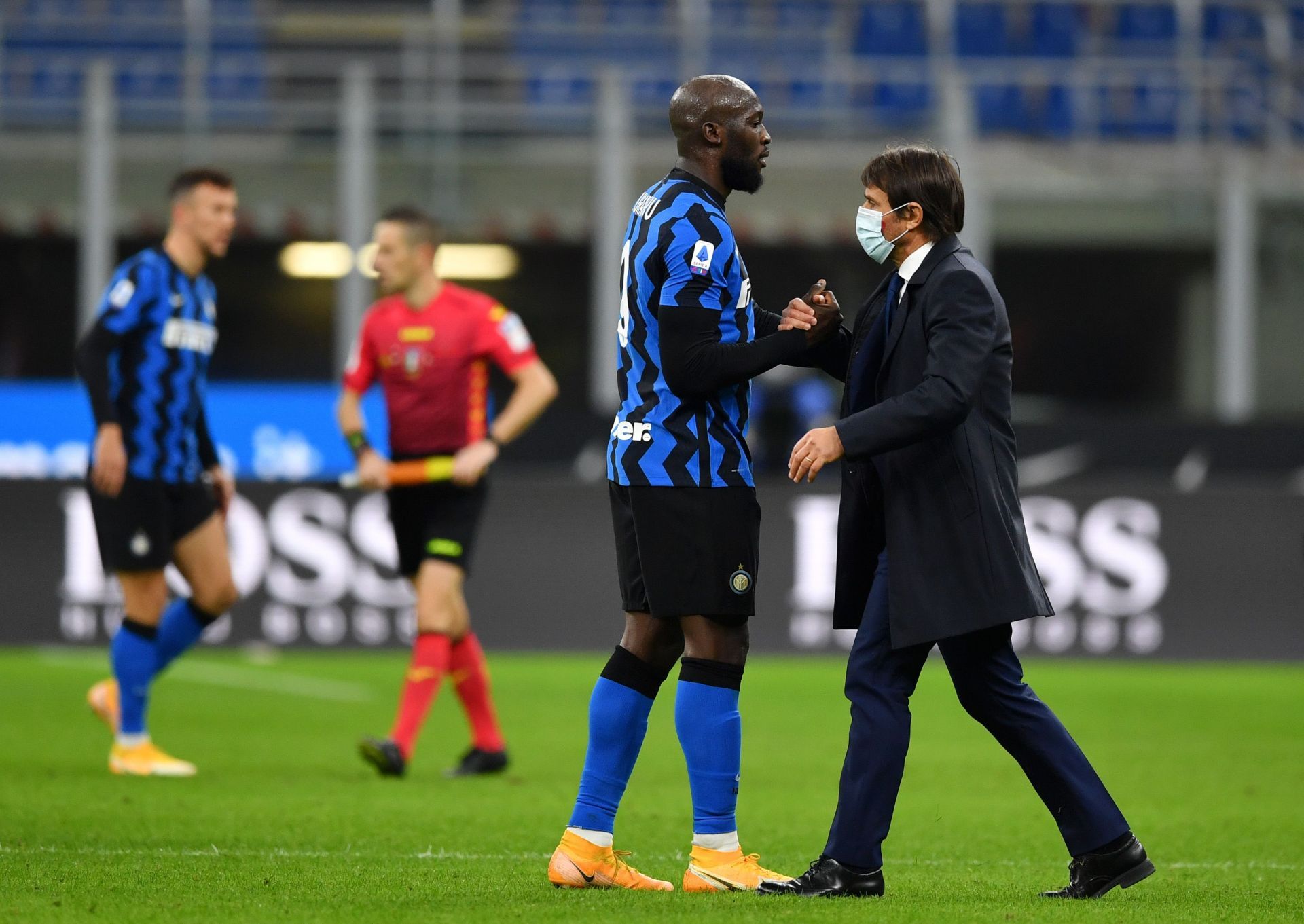 Romelu Lukaku (left) flourished under Conte (right).