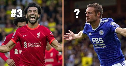 Liverpool's Mohamed Salah and Leicester City's Jamie Vardy