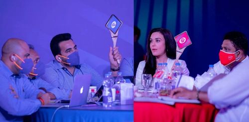 Mumbai Indians (left) and Punjab Kings during an auction. Pics: IPLT20.COM