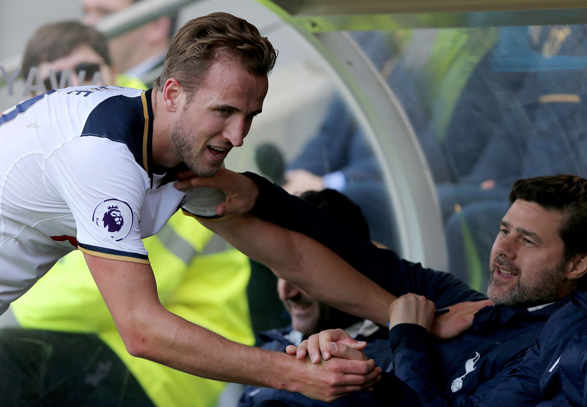 Spurs captain Harry Kane enjoyed huge success under Pochettino (right).