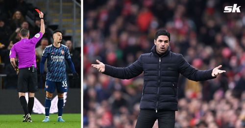 Gunners boss Mikel Arteta has spoken about Gabriel Martinelli's red card.