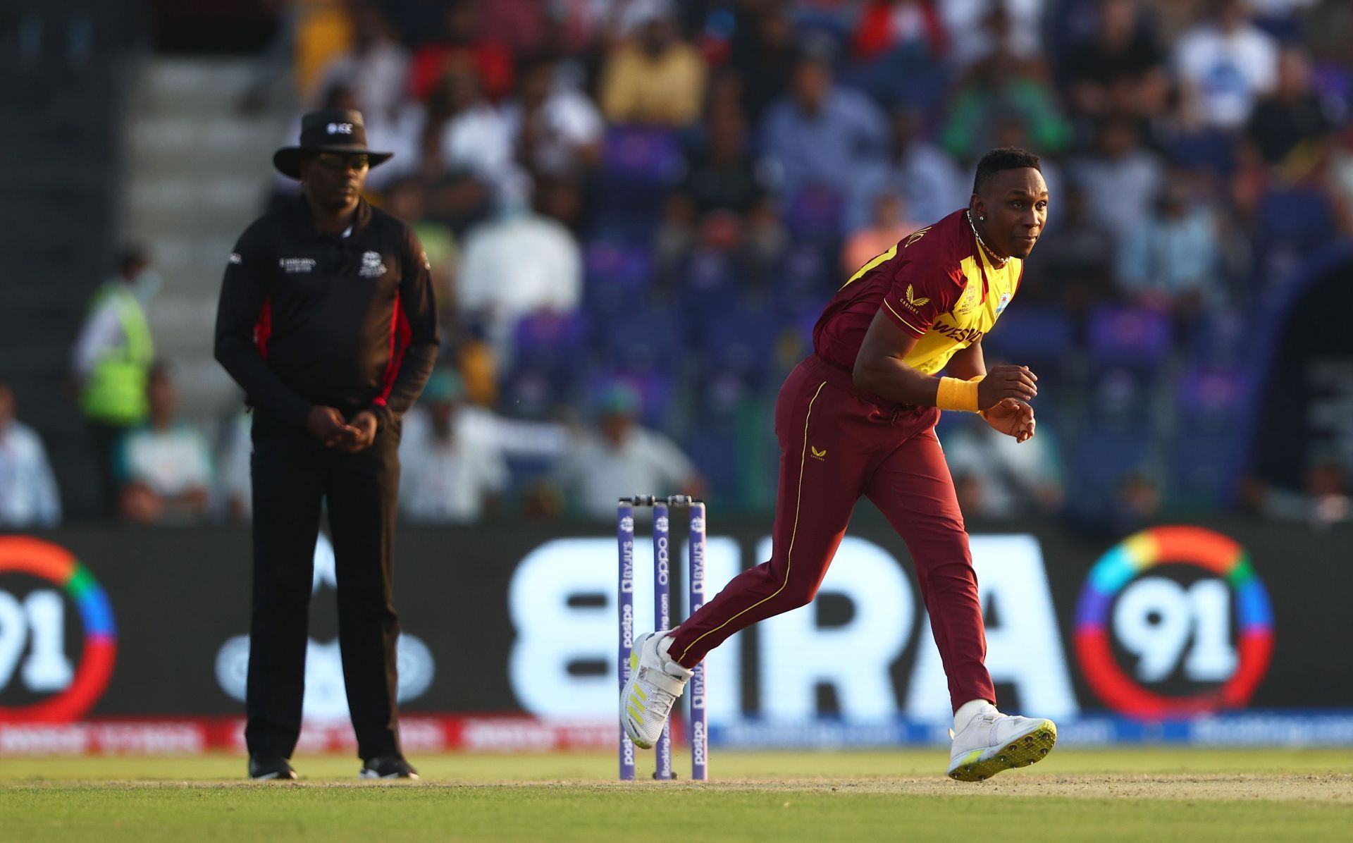 Dwayne Bravo during the T20 World Cup. Pic: Getty Images