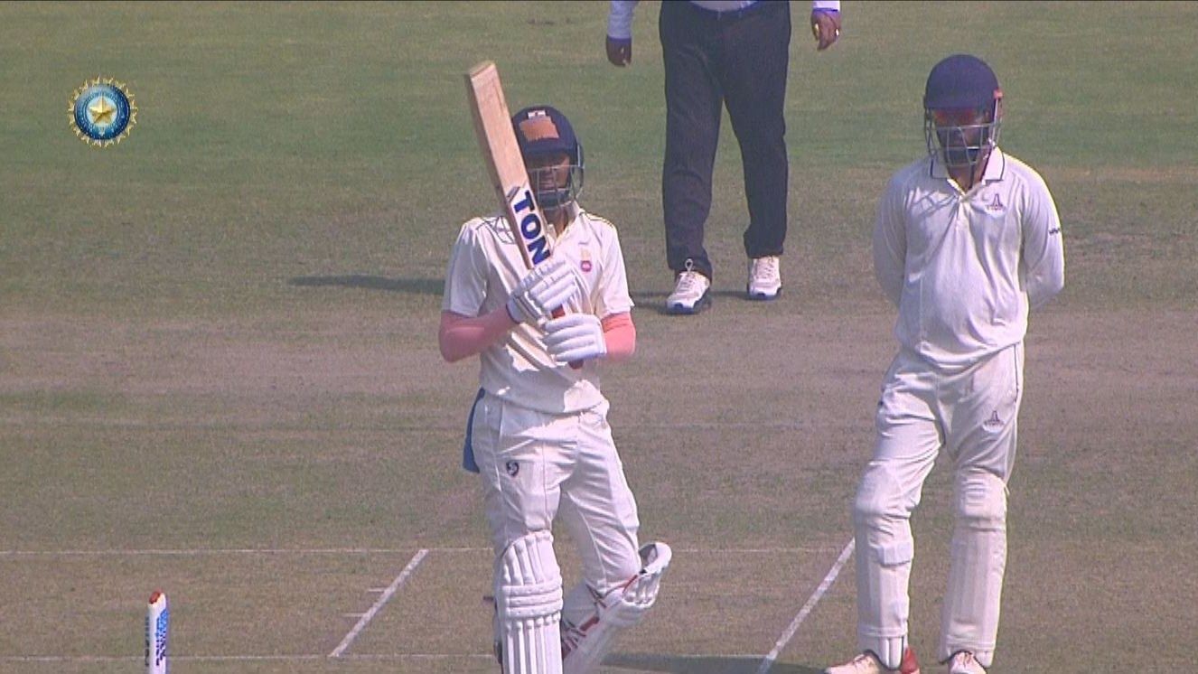 Yash Dhull scored a century in both innings on Ranji Trophy debut. Pic: BCCI