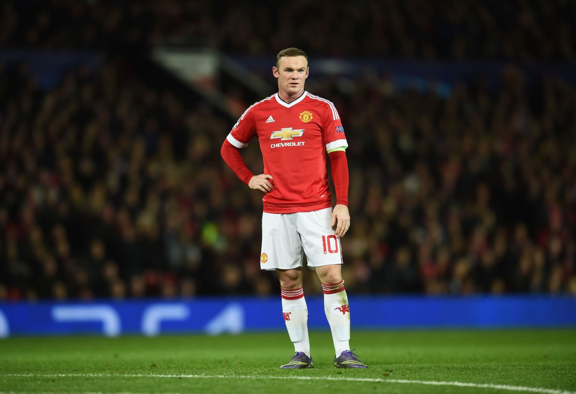 Wayne Rooney at Old Trafford ahead of a game