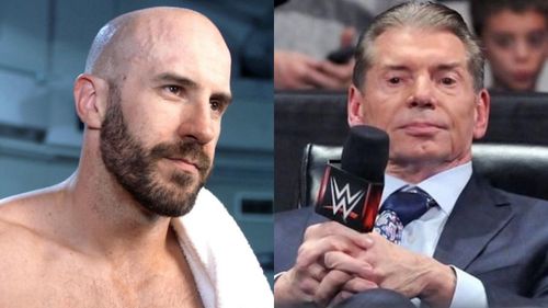 Cesaro (left); Vince McMahon (right)