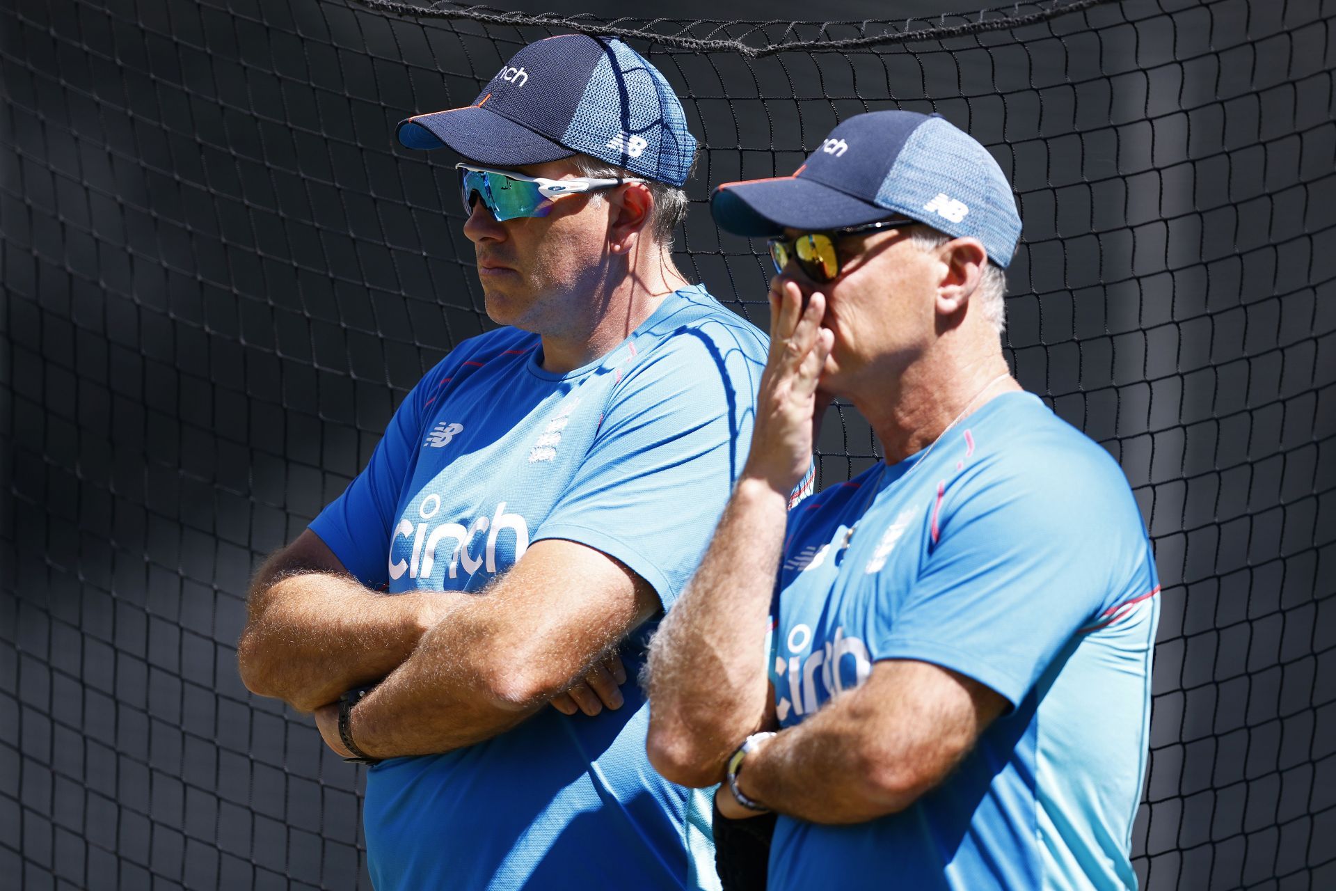 England head coach Chris Silverwood and batting coach Graham Thorpe