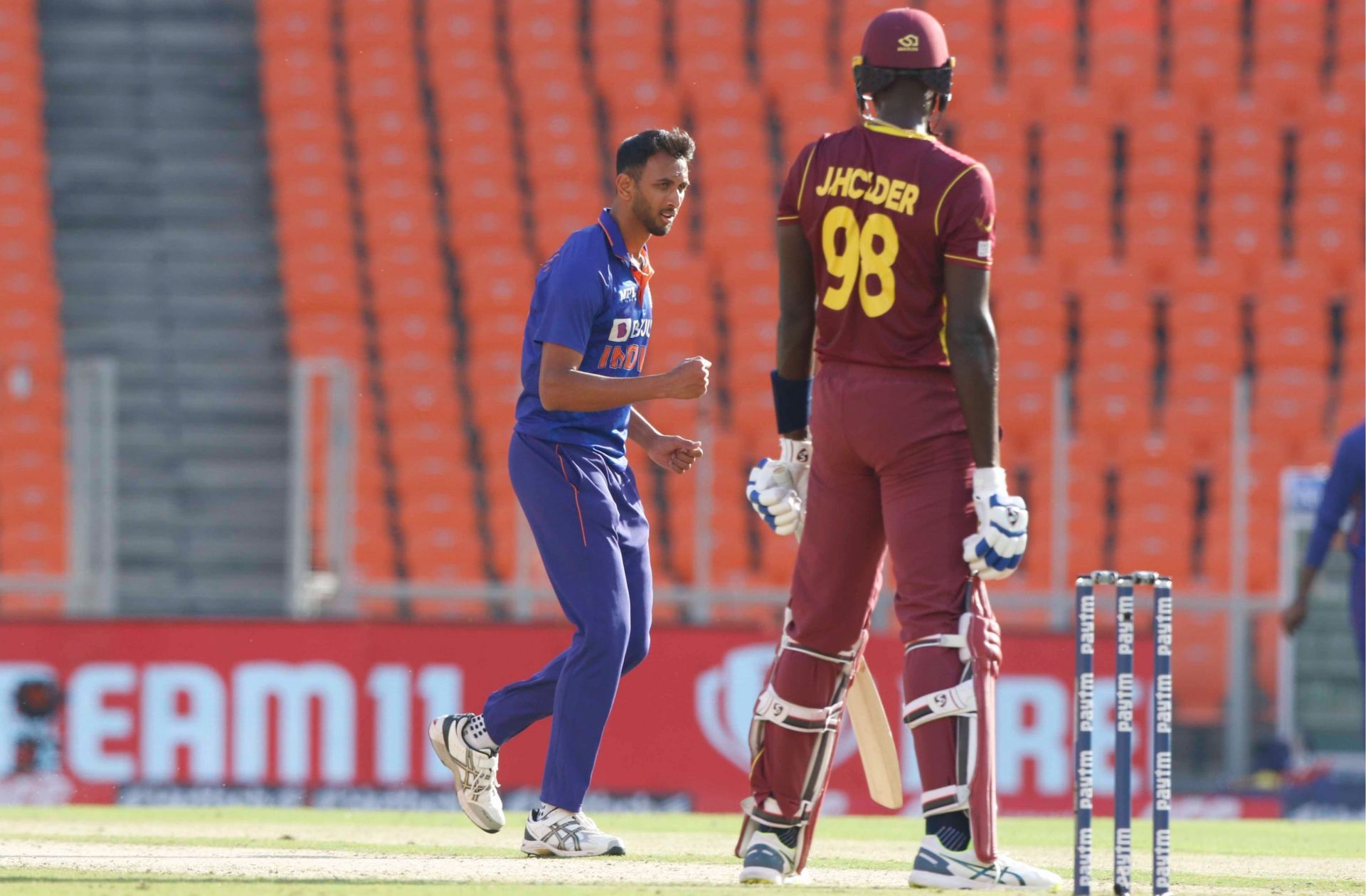 Prasidh Krishna enjoyed a fruiful outing in the first ODI against West Indies (Picture Credits: BCCI).