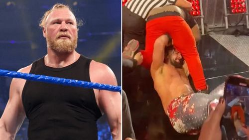 Brock Lesnar reacts to last year's fan attack on Seth Rollins