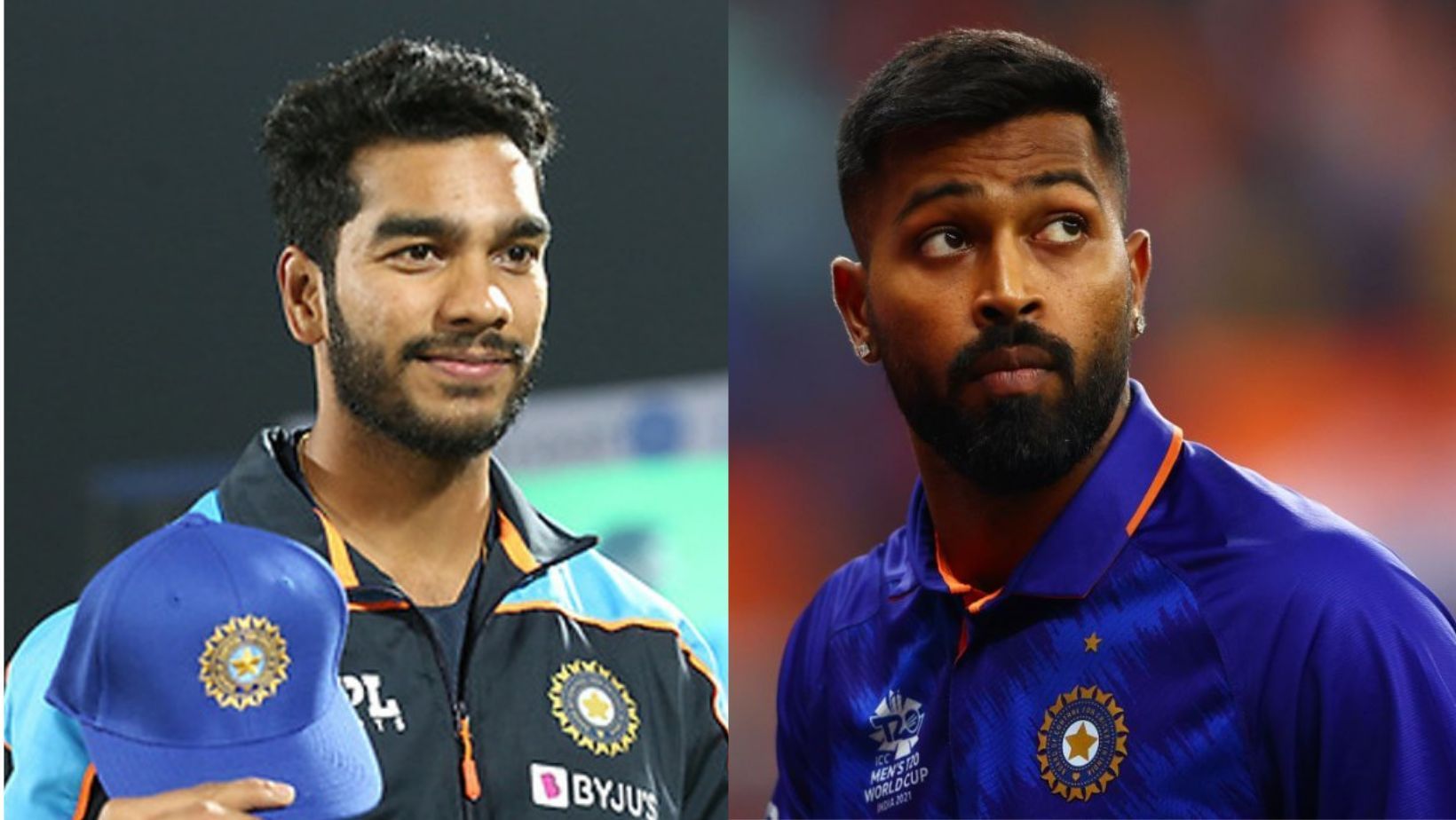 Venkatesh Iyer (L) and Hardik Pandya give Team India seam-bowling all-rounder options