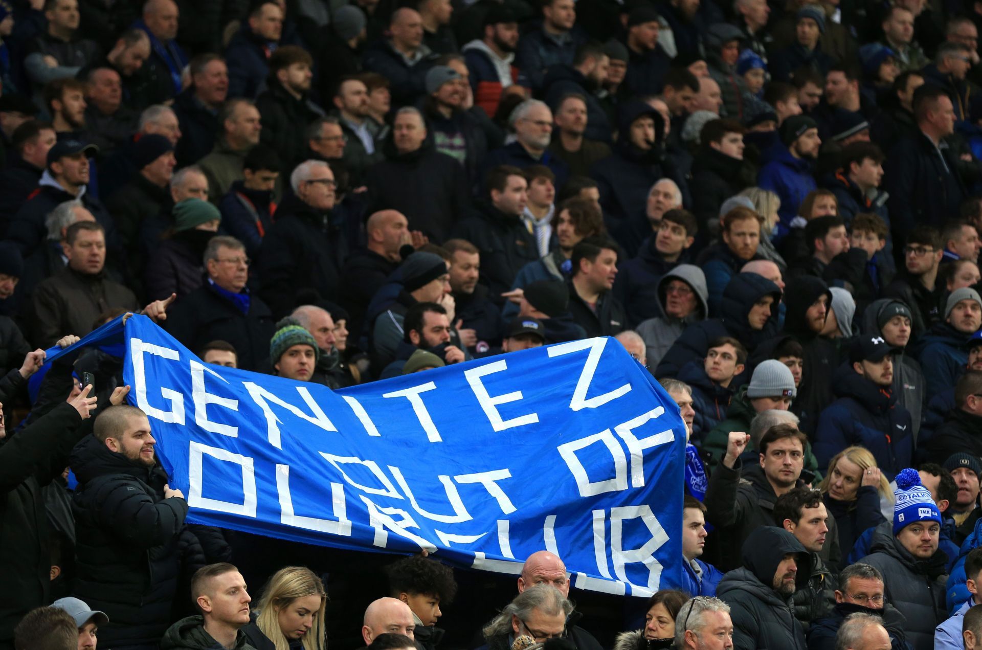 Rafa Benitez's spell as Everton coach saw him getting increasingly unpopular with the team's support base