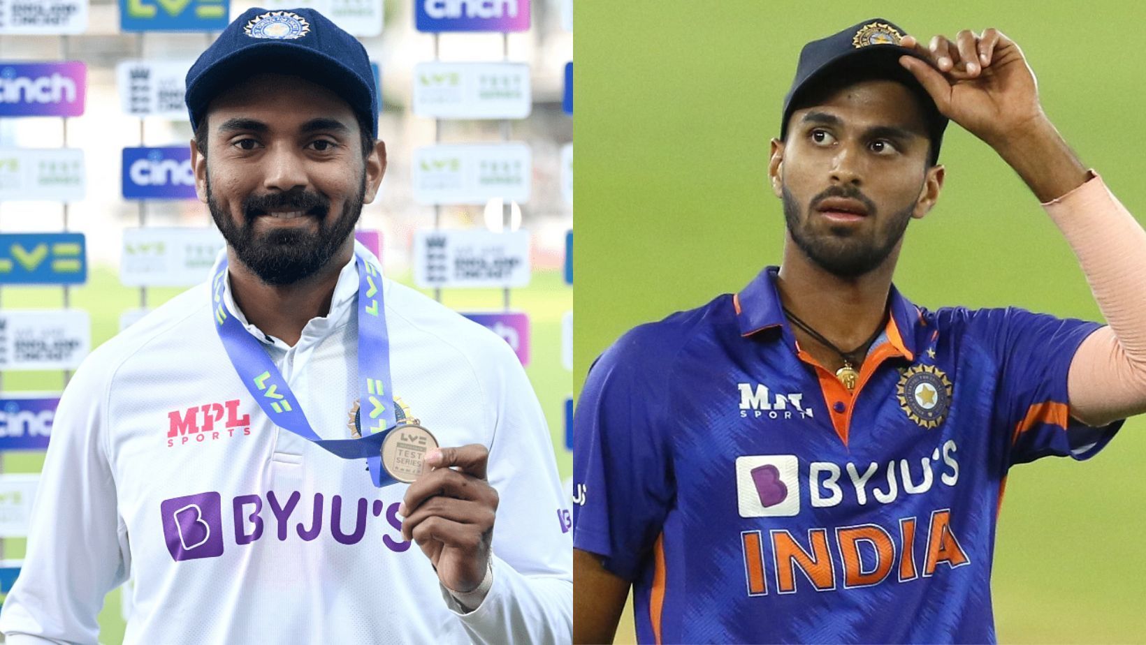 KL Rahul (L) and Washington Sundar are both out with hamstring injuries.