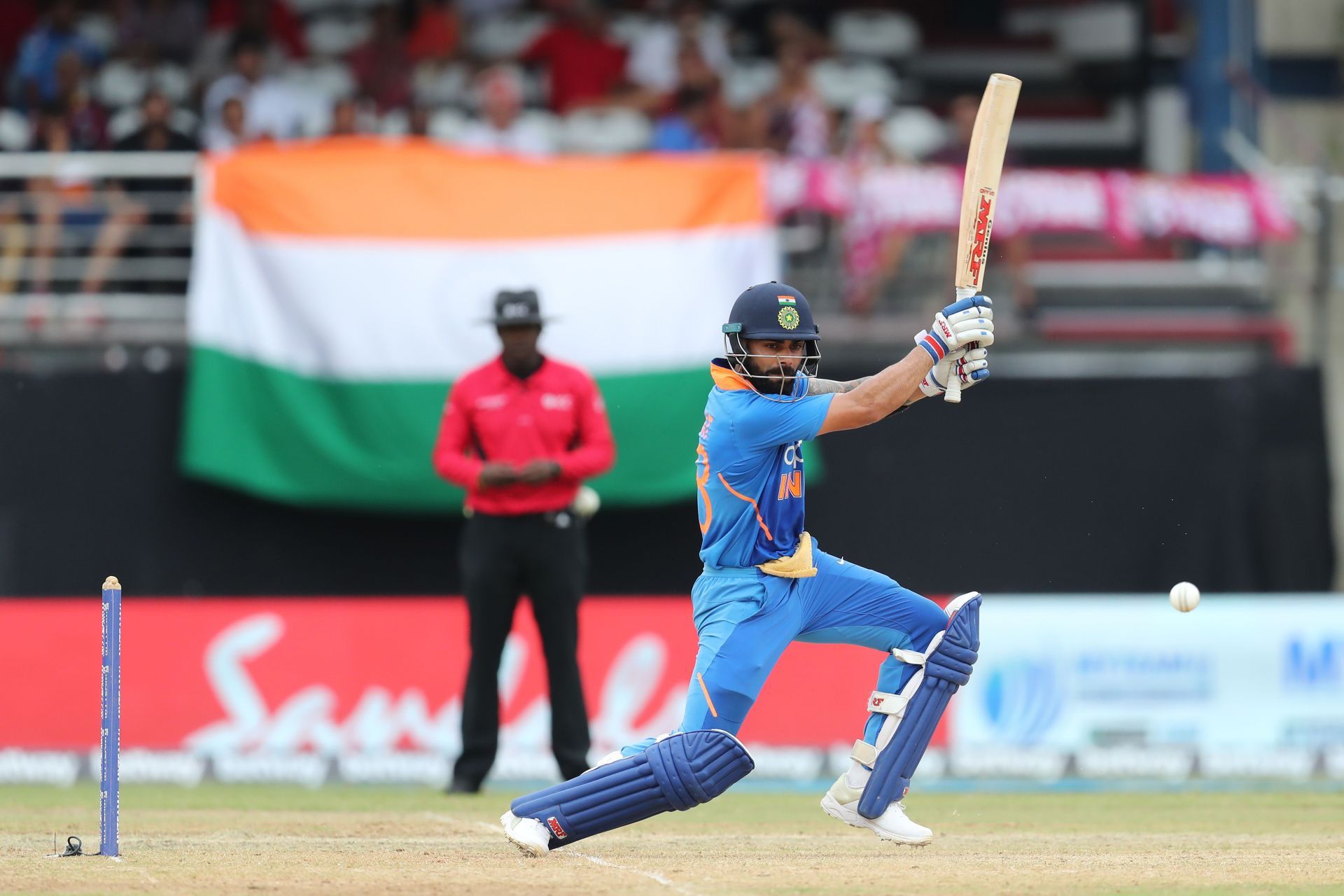 Virat Kohli batting during an ODI series against West Indies. Pic: Getty Images