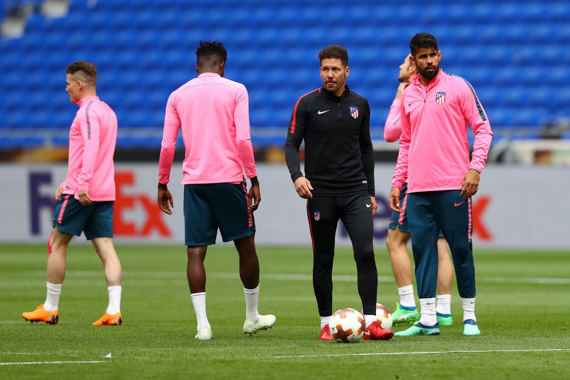 Diego Costa (right) was a prolific scorer under Diego Simeone (second right).