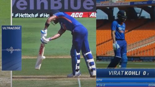 Snippets from Virat Kohli's wicket.