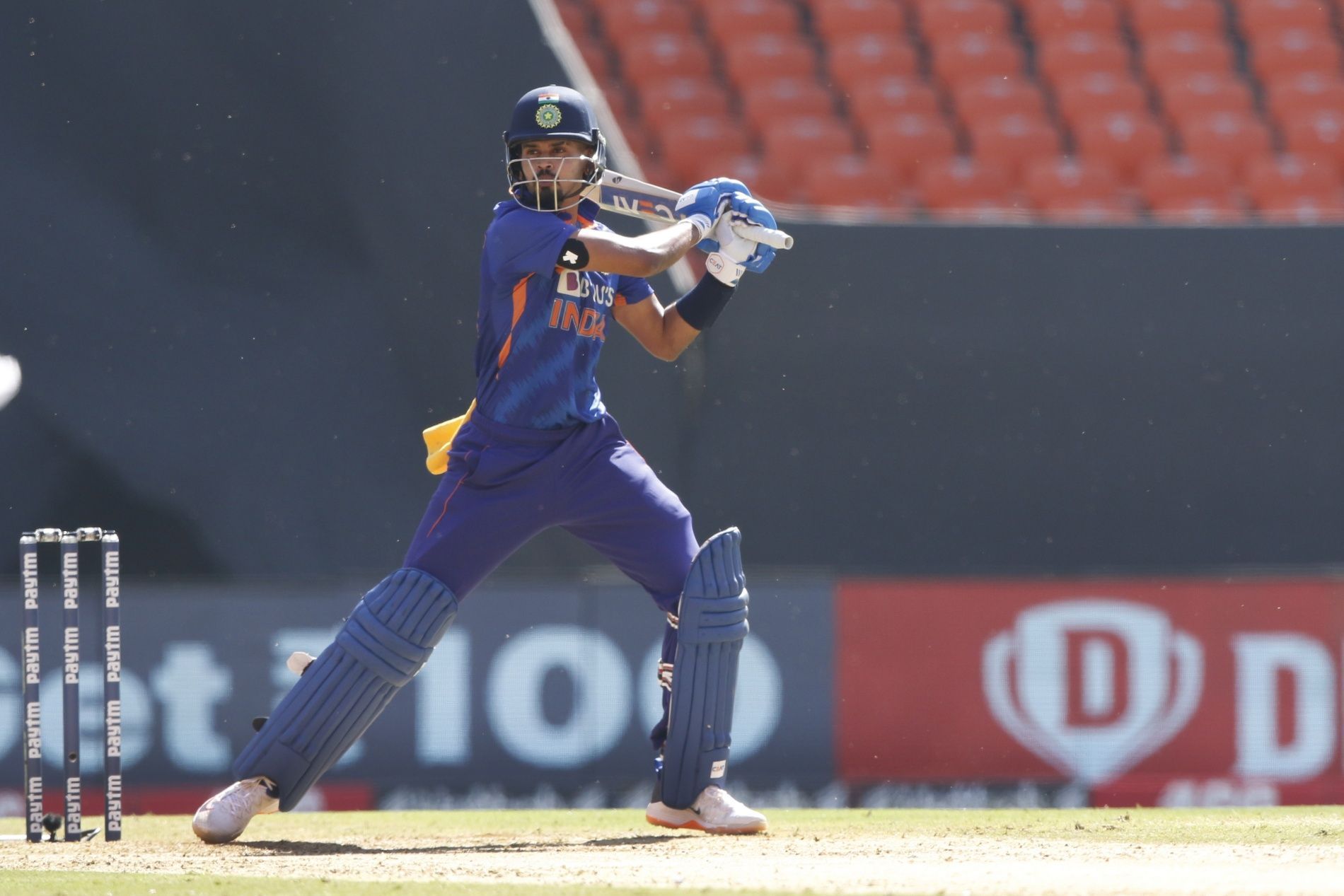 Shreyas Iyer during his knock of 80. Pic: BCCI