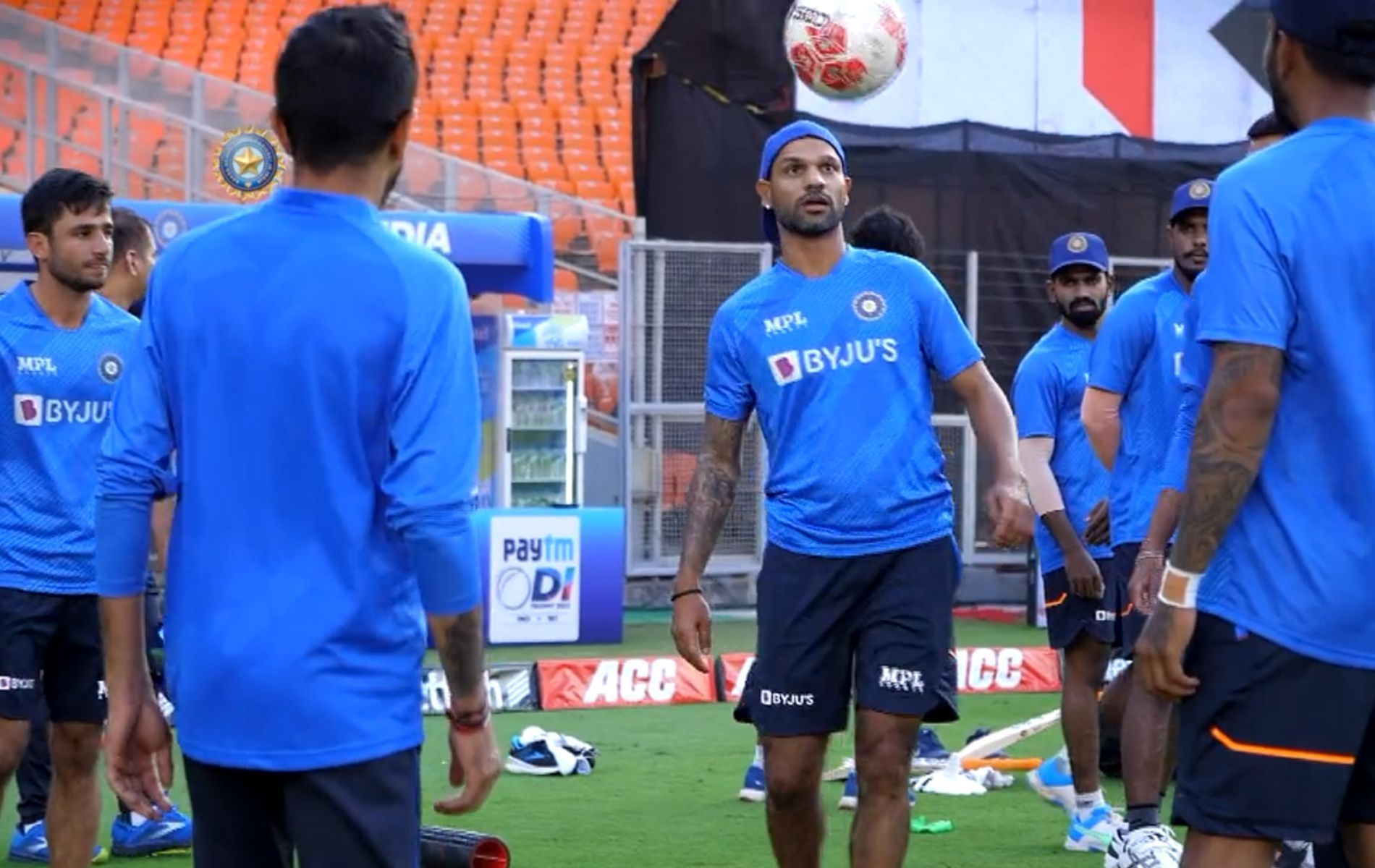 Shikhar Dhawan trained with the India squad yesterday after recovering from COVID-19.
