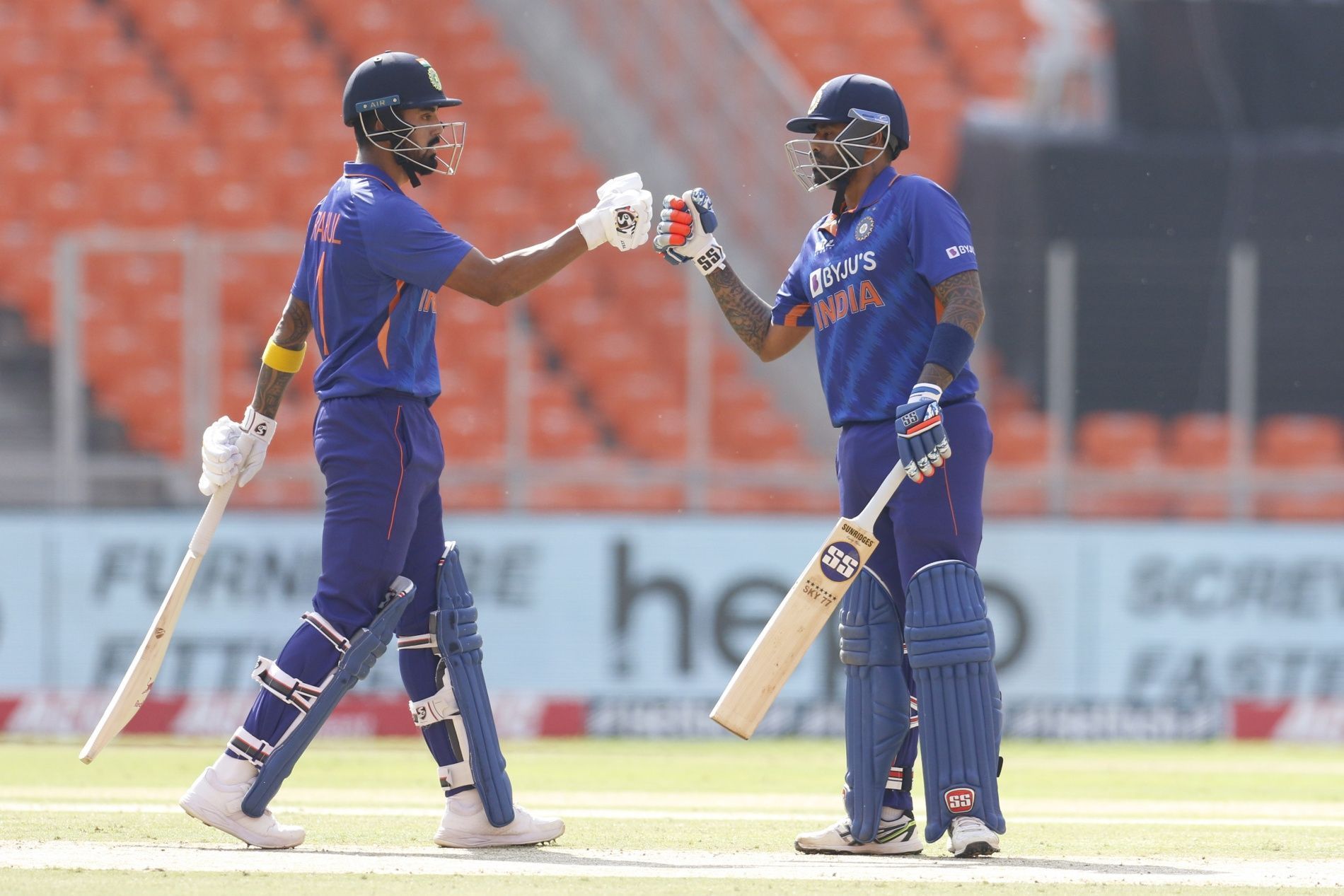 Suryakumar Yadav (right) and KL Rahul during the ODI series. Pic: BCCI