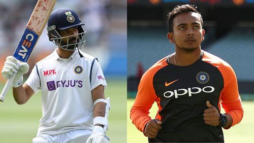 Ajinkya Rahane (L) and Prithvi Shaw (R).