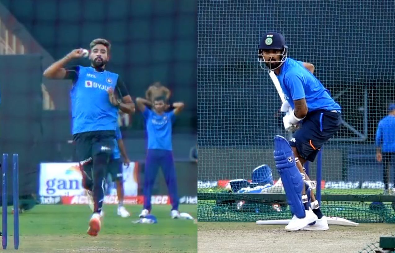 Team India during the practice session ahead of the 2nd ODI. Pics: BCCI