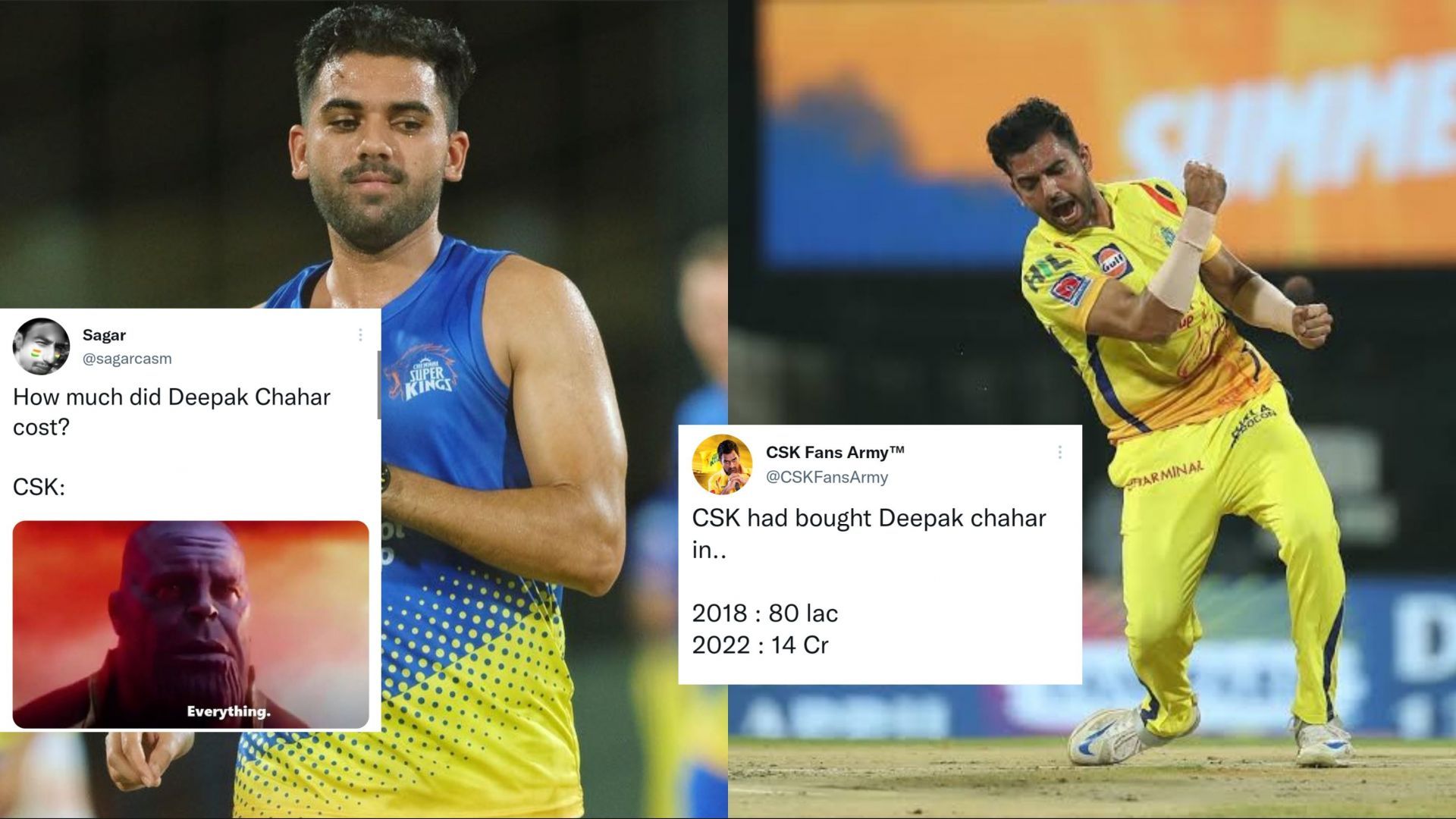 Deepak Chahar returned to the Chennai Super Kings at IPL 2022 Auction