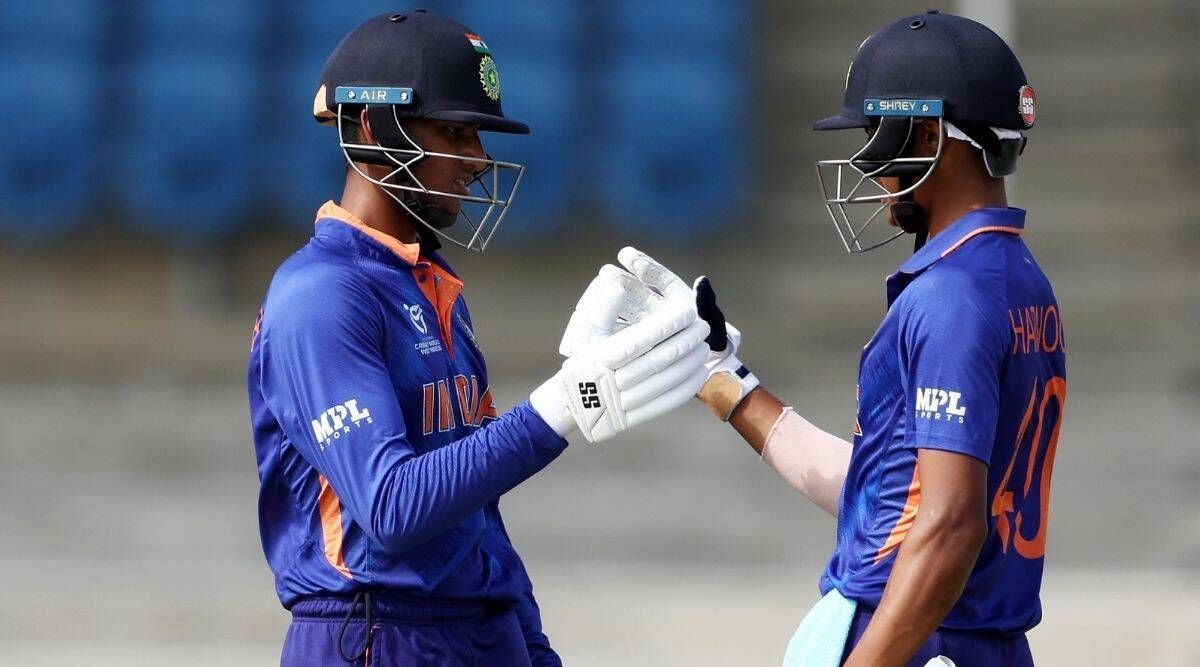 Angkrish Raghuvanshi (L) was India's leading run-getter in the tournament (Picture Credits: Twitter/BCCI via The Indian Express).