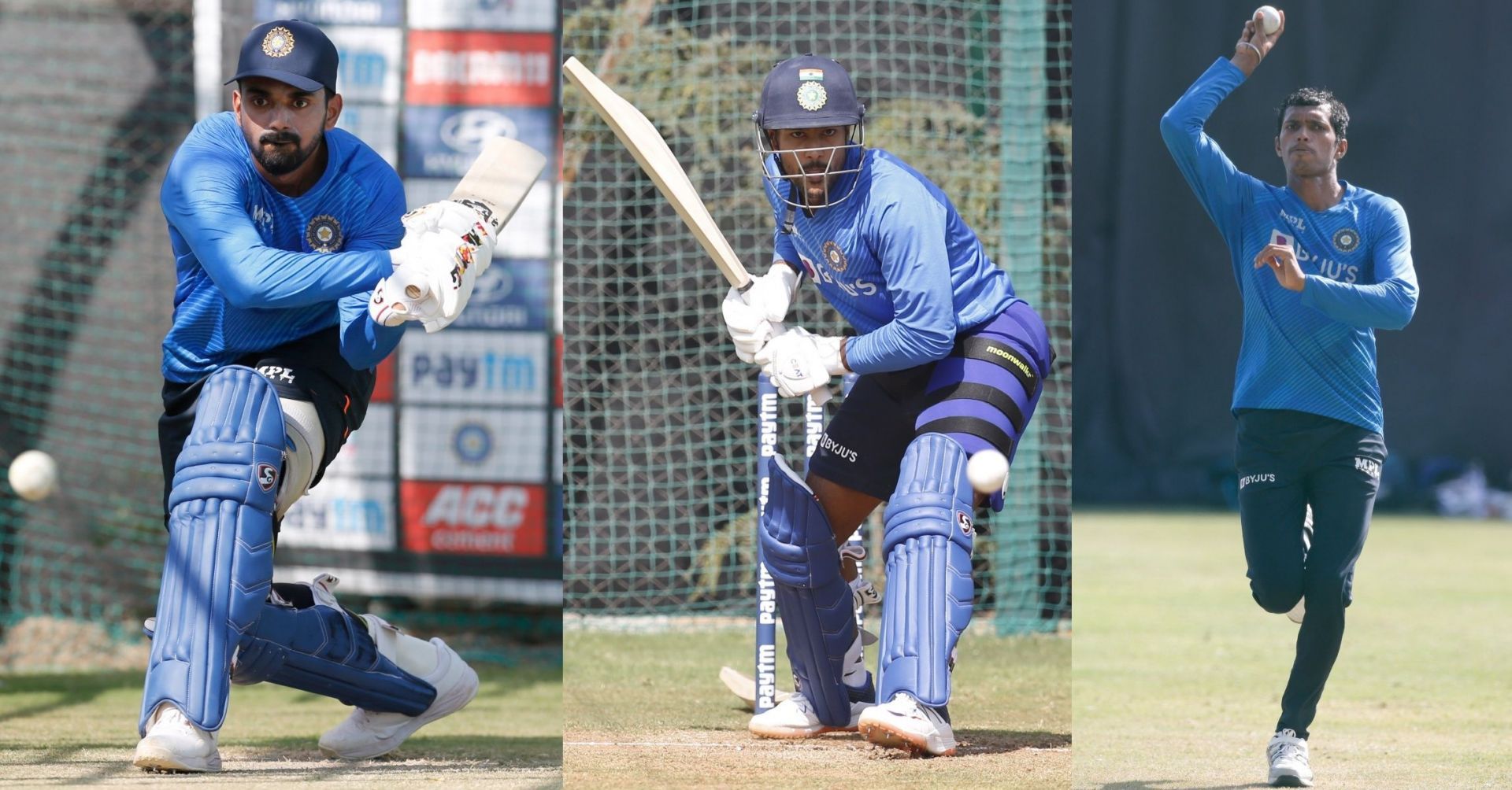 (L-R): KL Rahul, Mayank Agarwal and Navdeep Saini. Pics: BCCI