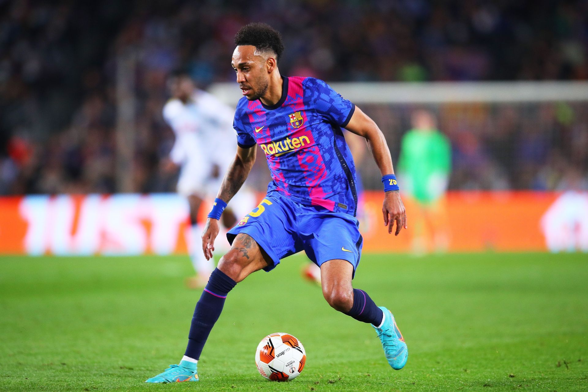 Aubameyang in action for the Blaugrana