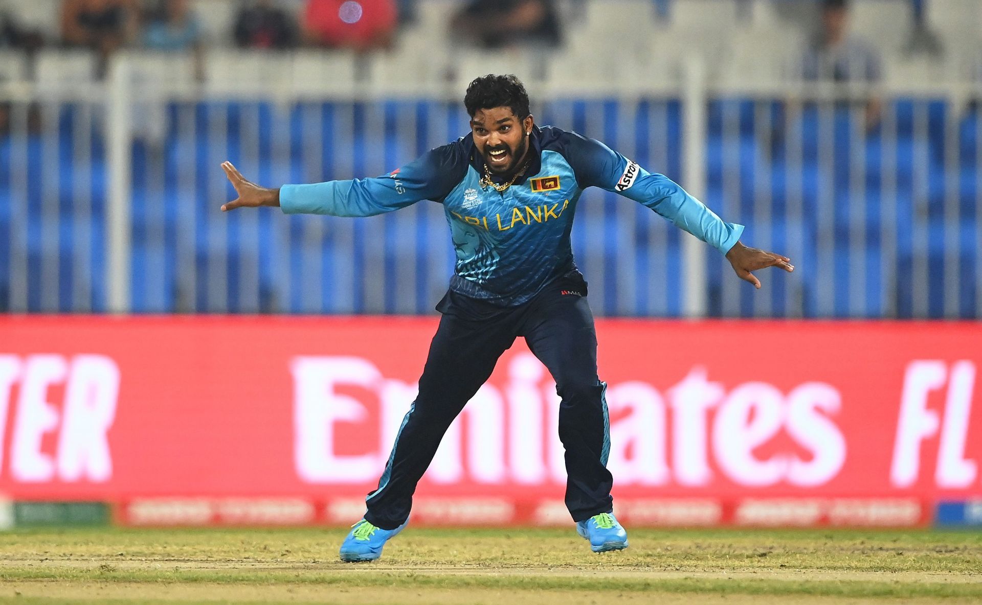 Wanindu Hasaranga during the T20 World Cup. Pic: Getty Images