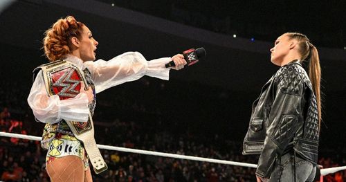 Becky Lynch confronted Ronda Rousey in the final segment of RAW.