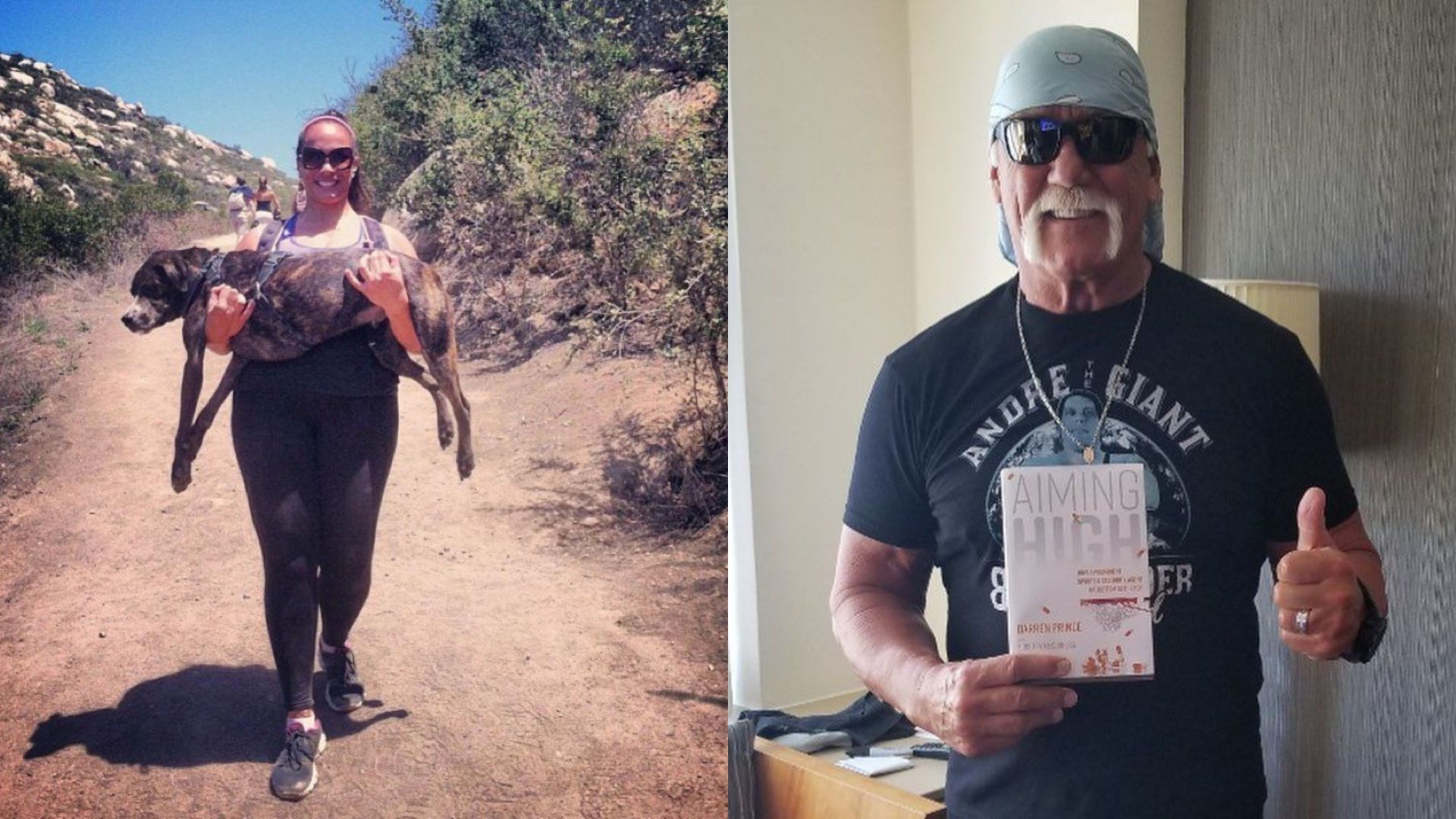 Former RAW Women&#039;s Champion Nia Jax (left) and WWE Hall of Famer Hulk Hogan (right)