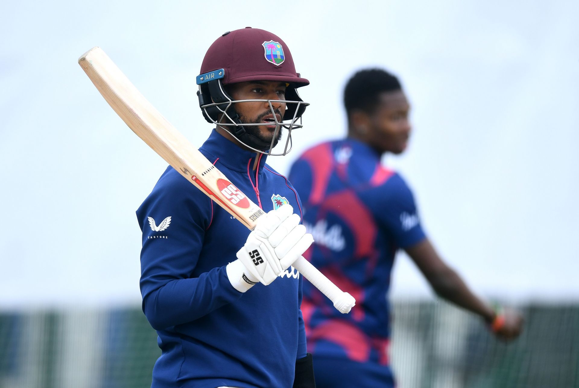 Shai Hope has to see off the Indian pacers