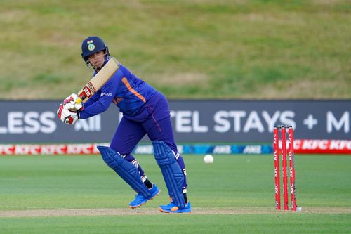 Indian Women's team wicket-keeper in action.