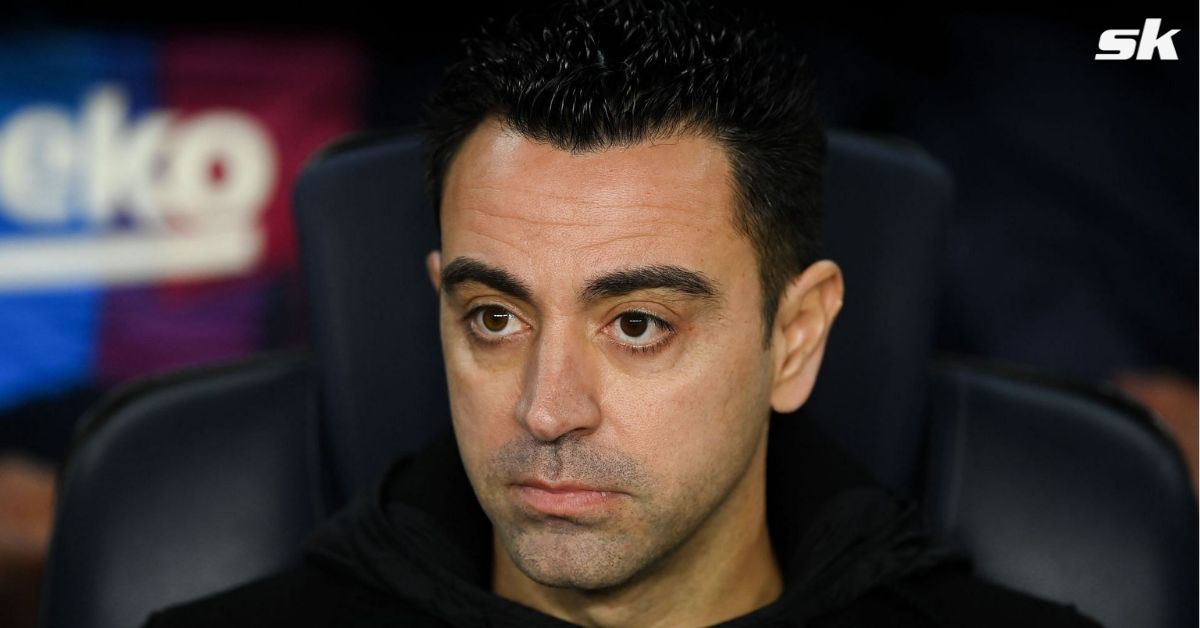 Barcelona manager Xavi Hernandez looks on during a match.