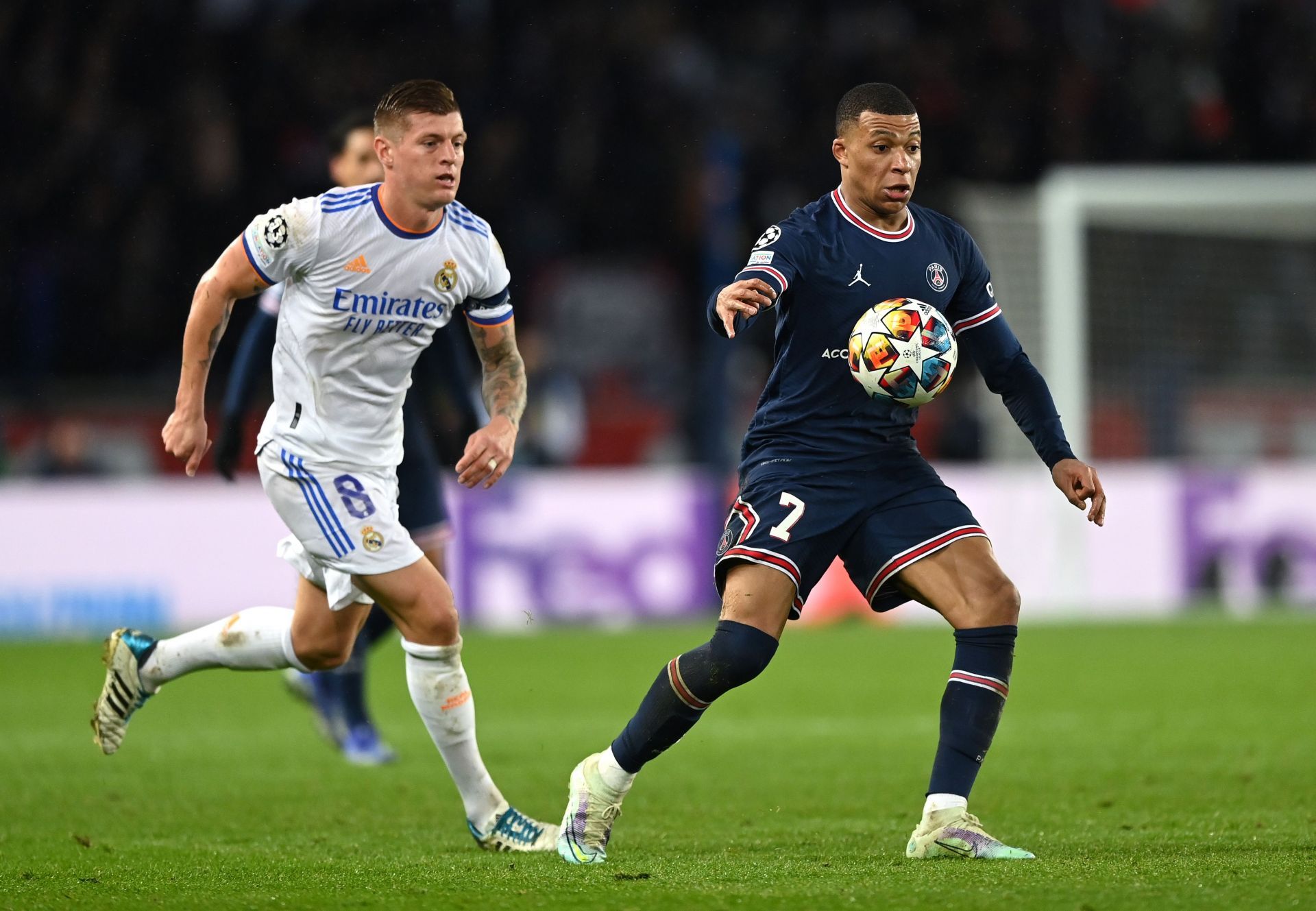 Kylian Mbapp (right)e is wanted at the Santiago Bernabeu.