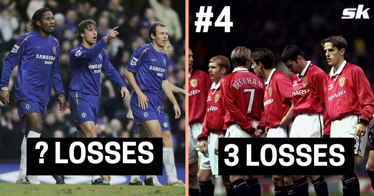 5 Premier League teams that suffered the fewest losses in a season