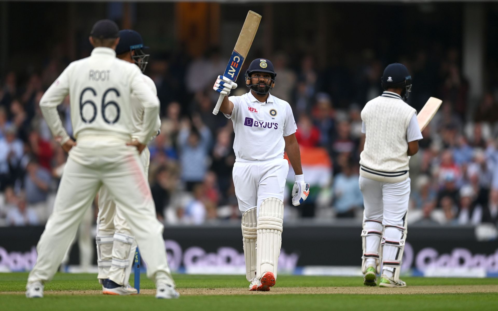 Rohit Sharma scored his maiden overseas Test hundred in England (Getty Images)