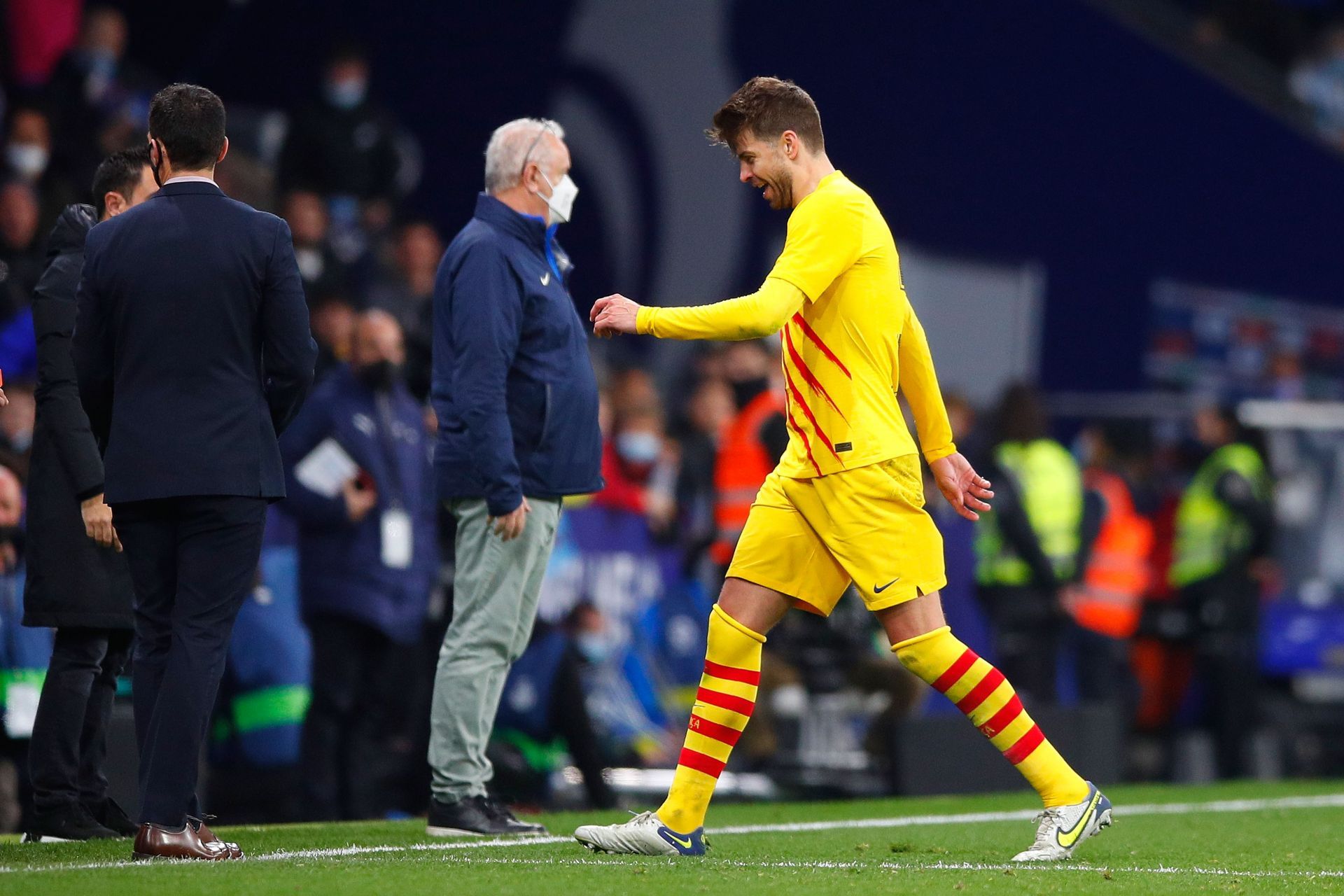 Gerard Pique goes off after seeing red.