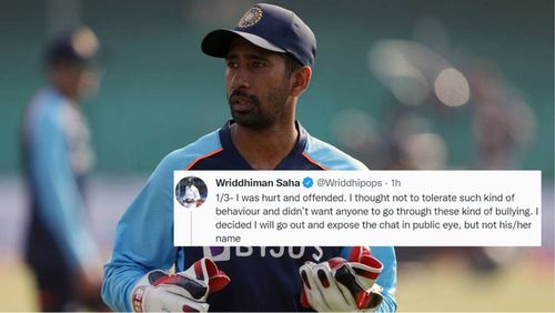 Wriddhiman Saha says he didn't expose the journalist "on grounds of humanity".